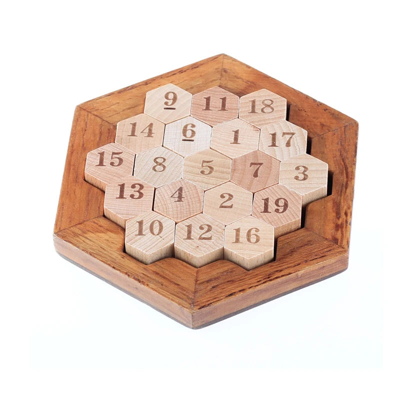 Wooden Hexagon Tangram Puzzle – Montessori Logic Game for All Ages™