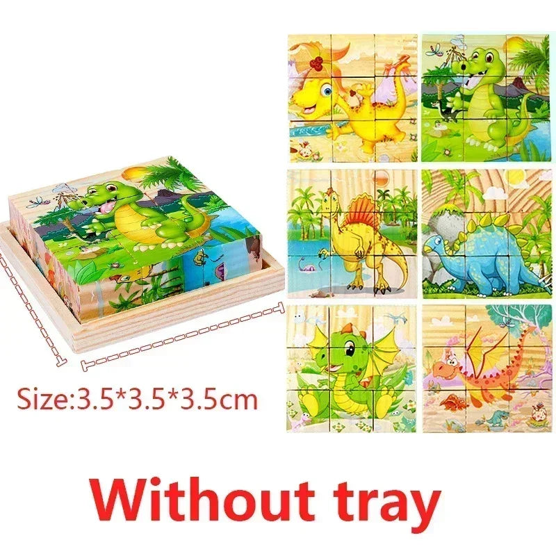 Montessori 3D Wooden Cube Puzzle – 6-Sided Educational Toy for Kids™