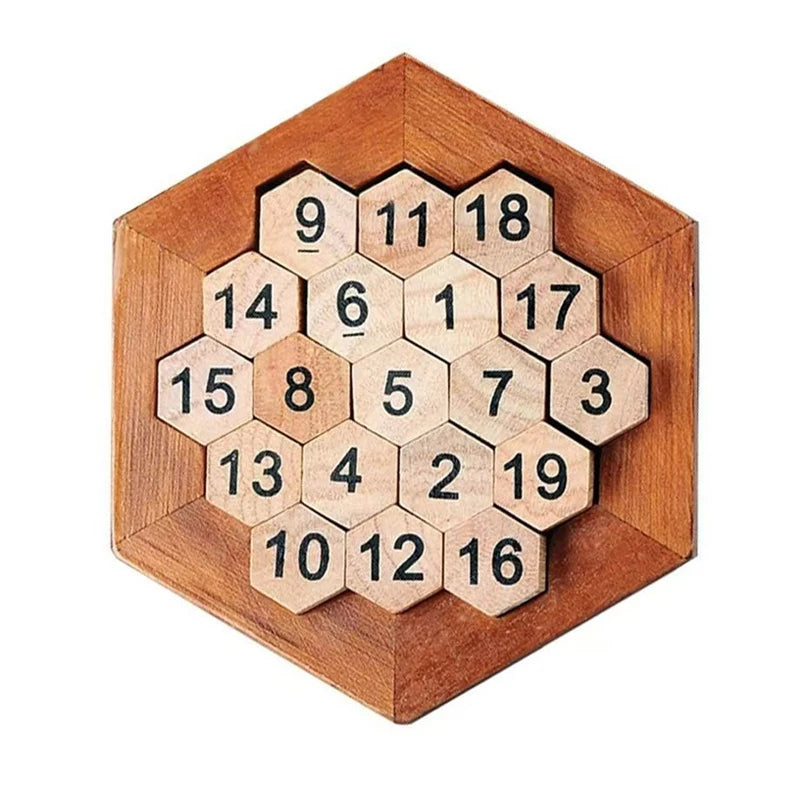 Wooden Hexagon Tangram Puzzle – Montessori Logic Game for All Ages™