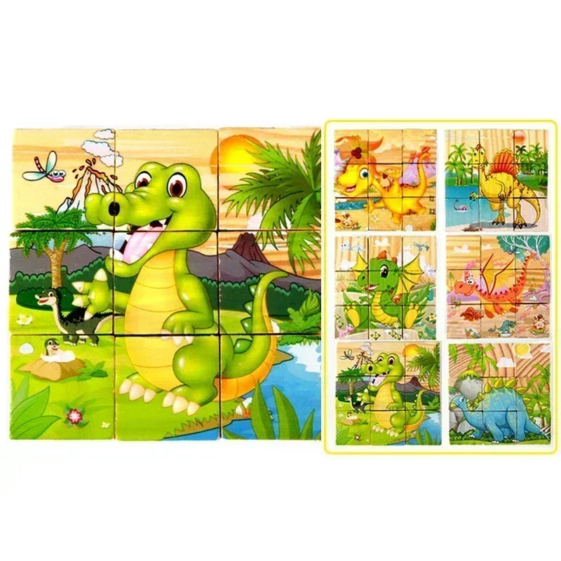 Montessori 3D Wooden Cube Puzzle – 6-Sided Educational Toy for Kids™