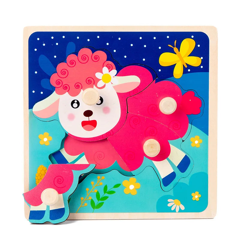Montessori 3D Wooden Puzzle Toy for Toddlers – Educational & Fun
