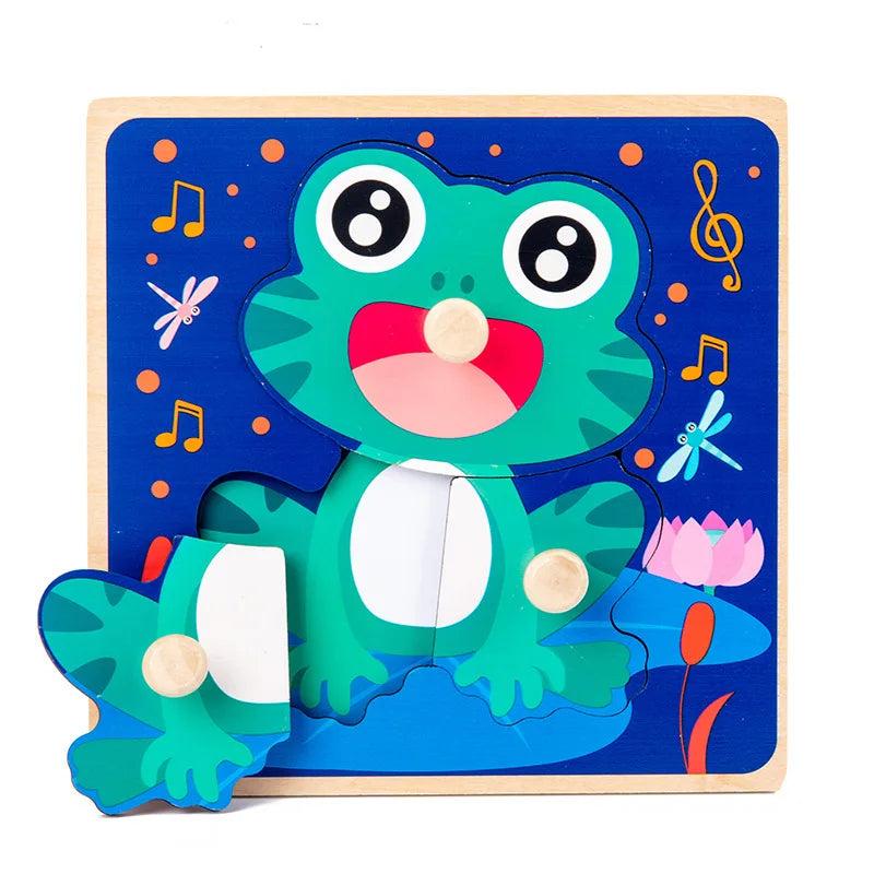 Montessori 3D Wooden Puzzle Toy for Toddlers – Educational & Fun