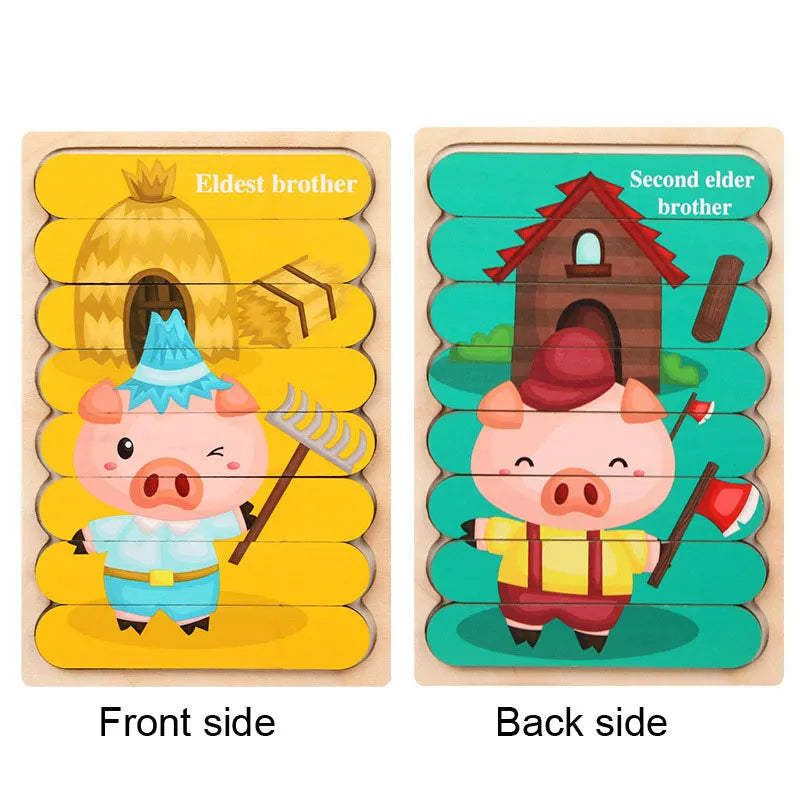 Montessori Wooden Animal Puzzle Toy for Toddlers 1–3 Years