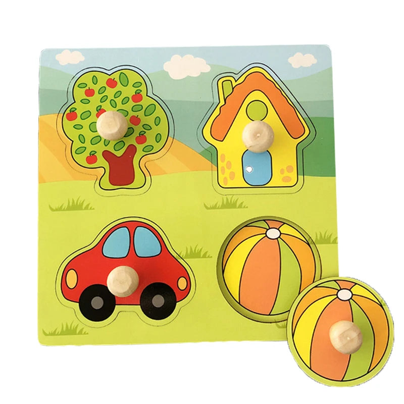 Montessori 3D Wooden Puzzle Toy for Toddlers – Educational & Fun