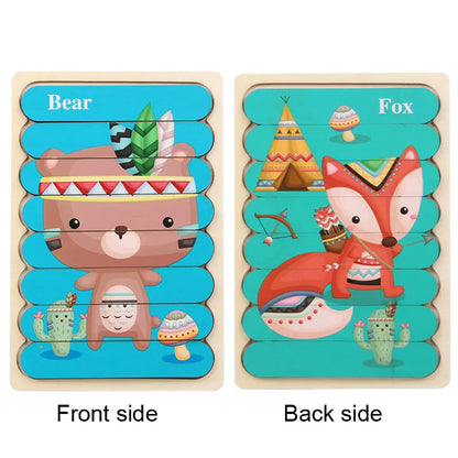Montessori Wooden Animal Puzzle Toy for Toddlers 1–3 Years