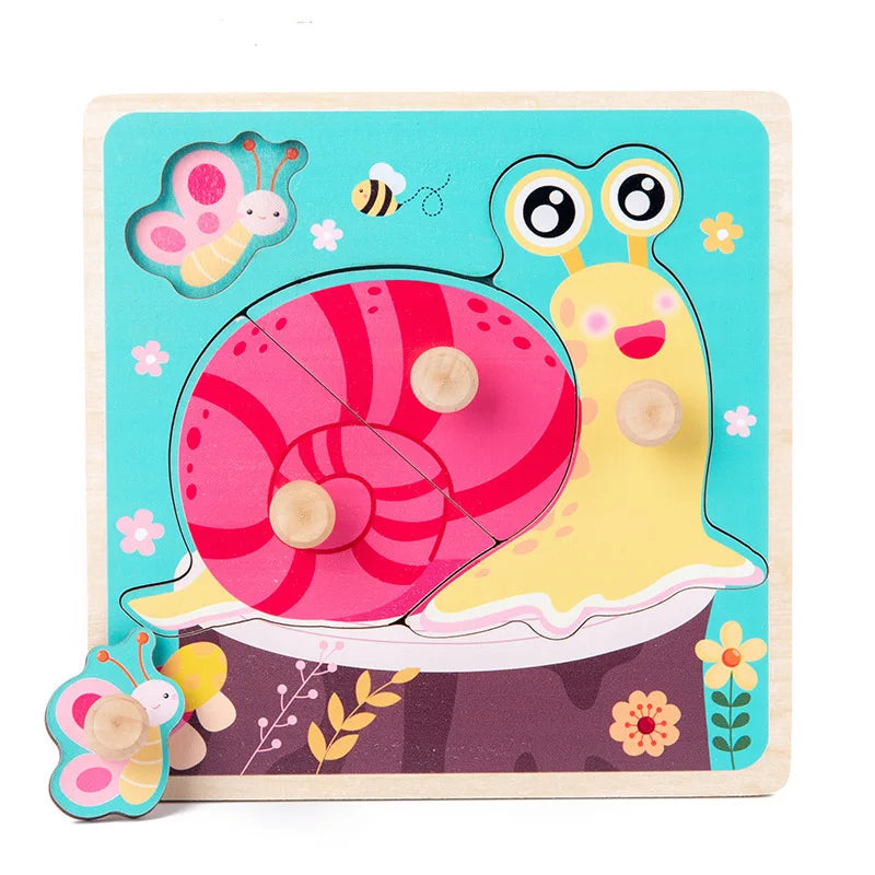 Montessori 3D Wooden Puzzle Toy for Toddlers – Educational & Fun