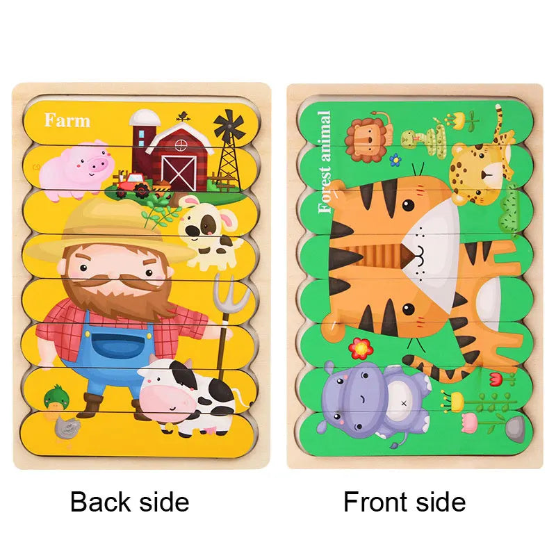 Montessori Wooden Animal Puzzle Toy for Toddlers 1–3 Years