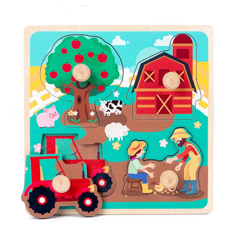 Montessori 3D Wooden Puzzle Toy for Toddlers – Educational & Fun