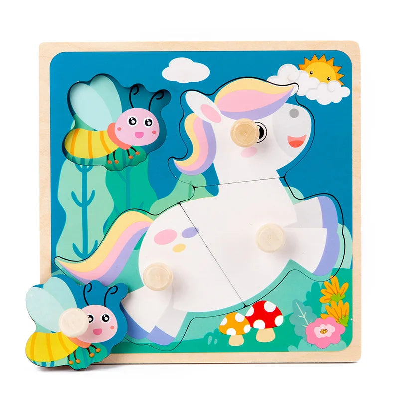 Montessori 3D Wooden Puzzle Toy for Toddlers – Educational & Fun