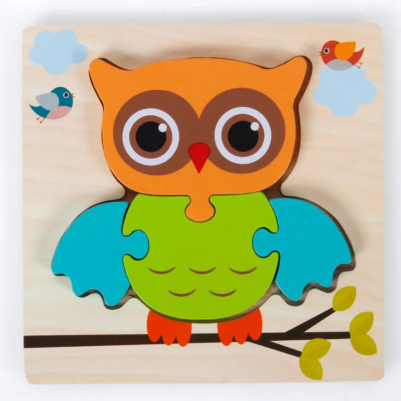 Montessori Wooden Animal Puzzle Toy for Toddlers 1–3 Years