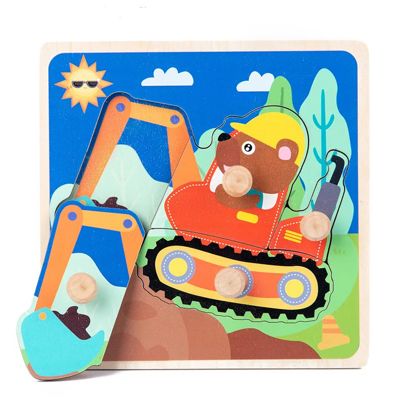 Montessori 3D Wooden Puzzle Toy for Toddlers – Educational & Fun