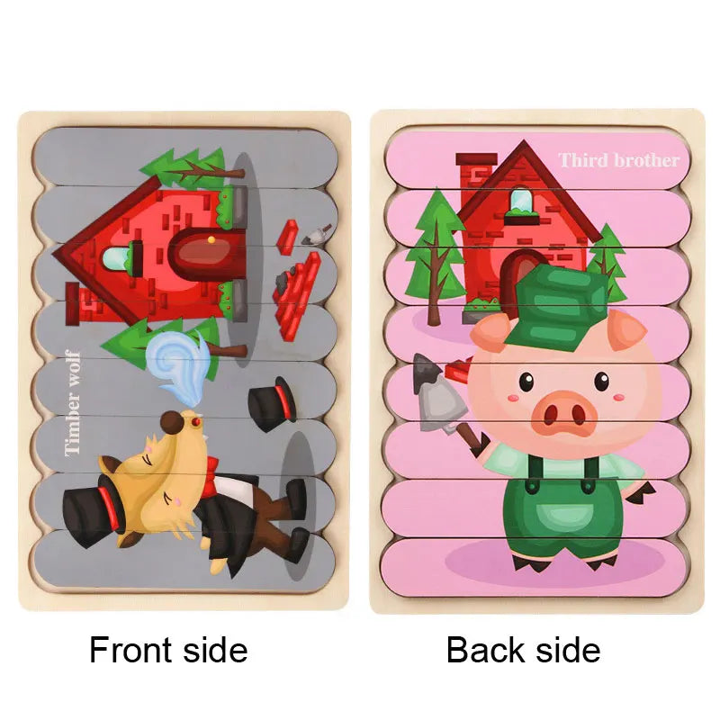 Montessori Wooden Animal Puzzle Toy for Toddlers 1–3 Years