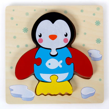 Montessori Wooden Animal Puzzle Toy for Toddlers 1–3 Years