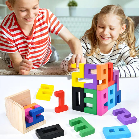 Montessori 3D Wooden Logic Puzzle Box – Educational Toy for Kids & Adults™