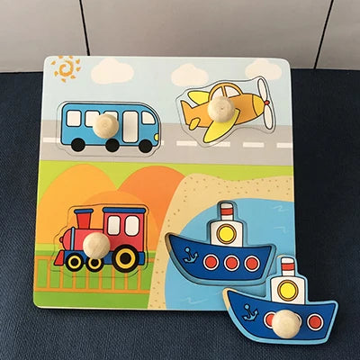 Montessori Wooden Animal Puzzle Toy for Toddlers 1–3 Years