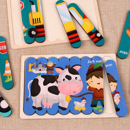 Montessori Wooden Animal Puzzle Toy for Toddlers 1–3 Years