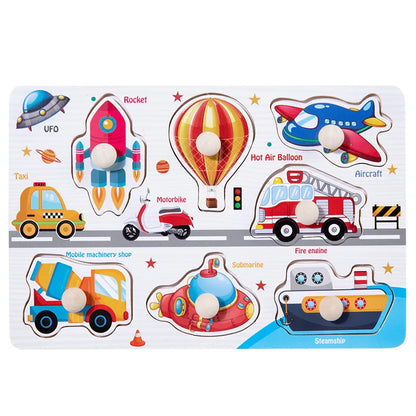 Montessori Wooden Animal Puzzle Toy for Toddlers 1–3 Years