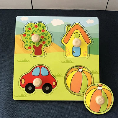 Montessori Wooden Animal Puzzle Toy for Toddlers 1–3 Years