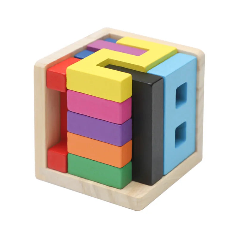 Montessori 3D Wooden Logic Puzzle Box – Educational Toy for Kids & Adults™