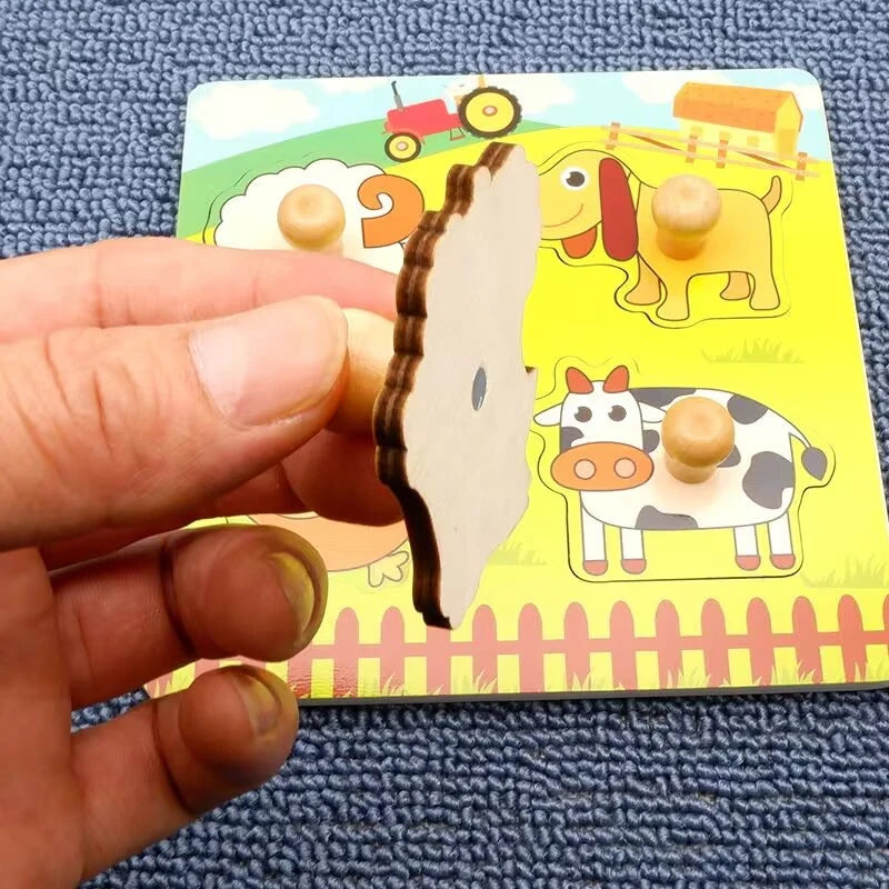 Montessori 3D Wooden Puzzle Toy for Toddlers – Educational & Fun