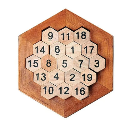 Wooden Hexagon Tangram Puzzle – Montessori Logic Game for All Ages™