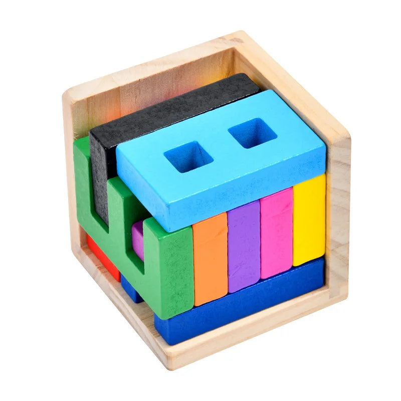 Montessori 3D Wooden Logic Puzzle Box – Educational Toy for Kids & Adults™