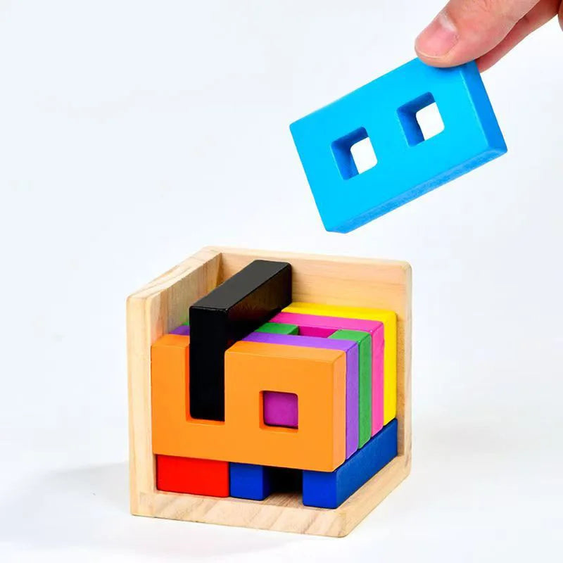 Montessori 3D Wooden Logic Puzzle Box – Educational Toy for Kids & Adults™