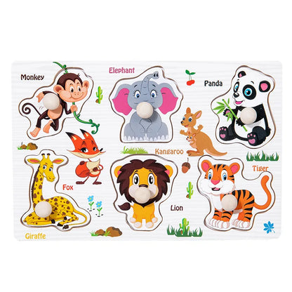 Montessori Wooden Animal Puzzle Toy for Toddlers 1–3 Years