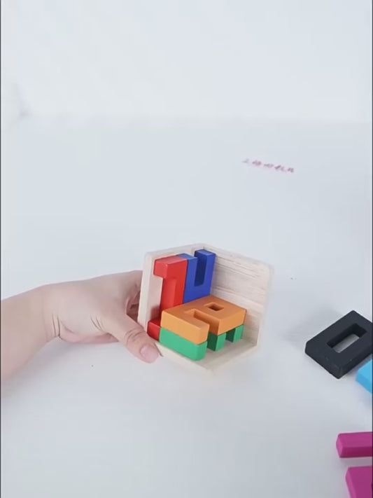 Montessori 3D Wooden Logic Puzzle Box – Educational Toy for Kids & Adults